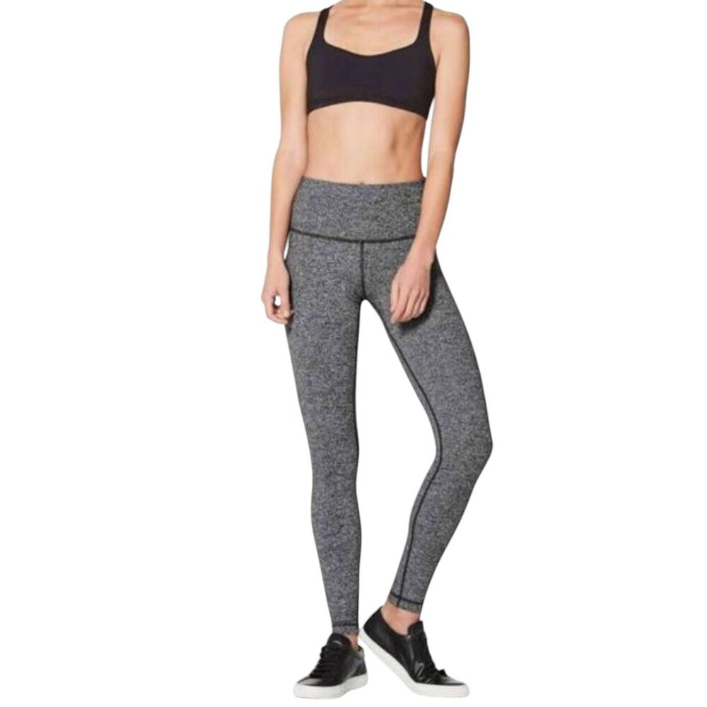 LULULEMON ATHLETICA Wunder Under Hi-Rise Tight '28" in Heathered Black Size 8